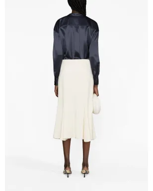 Brunello Cucinelli モニリ ビーズ装飾 シルクシャツ - ブルー - サムネイル3