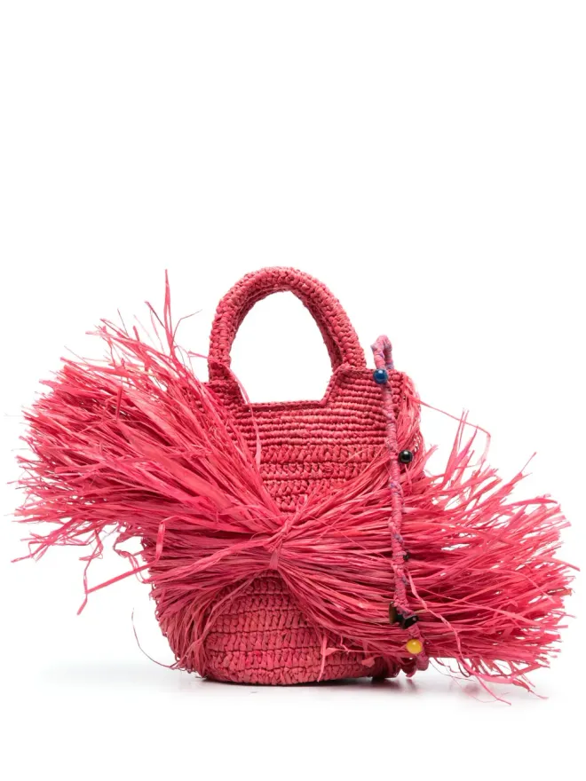 MADE FOR A WOMAN MADE FOR A WOMAN Kifafa Frange ストロー クロスボディバッグ ピンクの商品画像