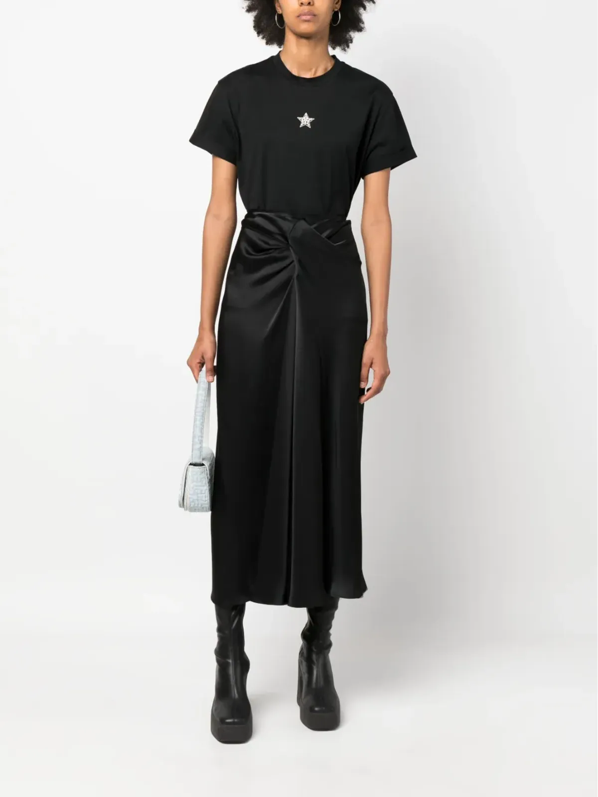 Stella McCartney ツイストディテール ドレープ ミディスカート - ブラック - 画像2