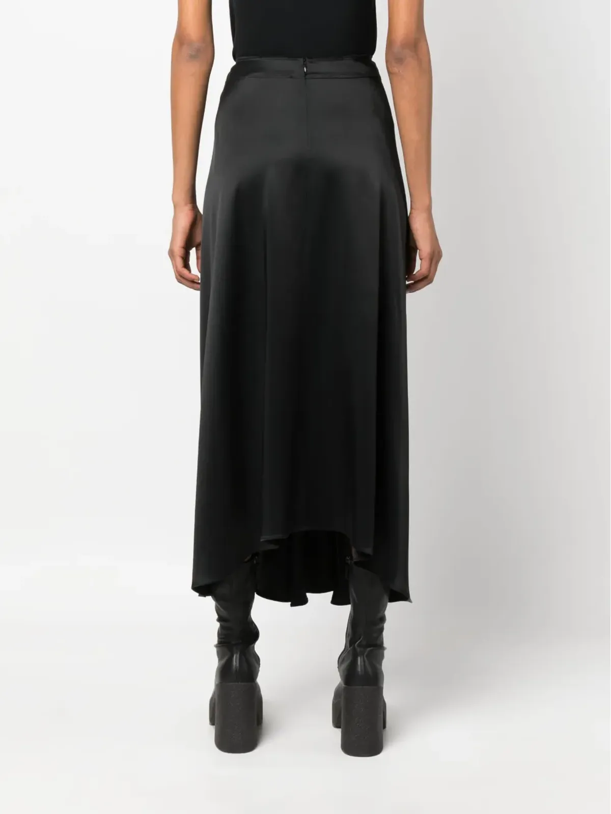 Stella McCartney ツイストディテール ドレープ ミディスカート - ブラック - 画像4