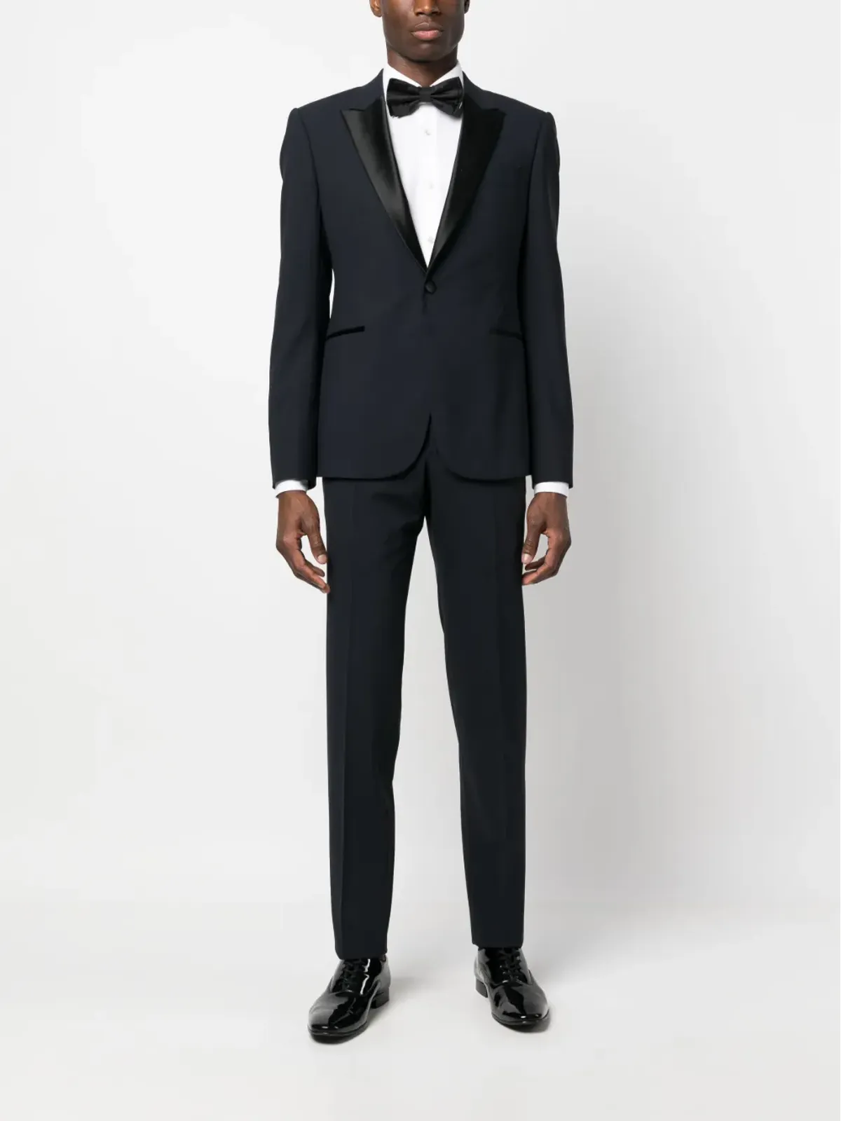 Emporio Armani サテントリムのシングルブレストスーツ - 画像2