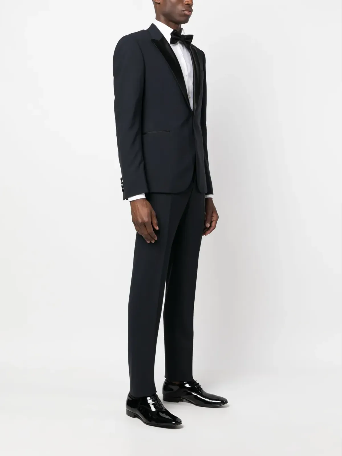 Emporio Armani サテントリムのシングルブレストスーツ - 画像3