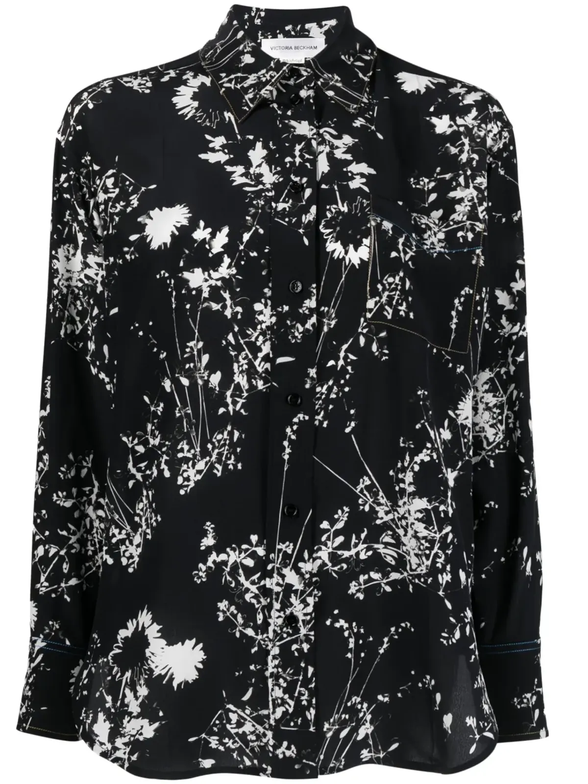 Victoria Beckham 花柄プリント シルクシャツ - ブラック - 画像1