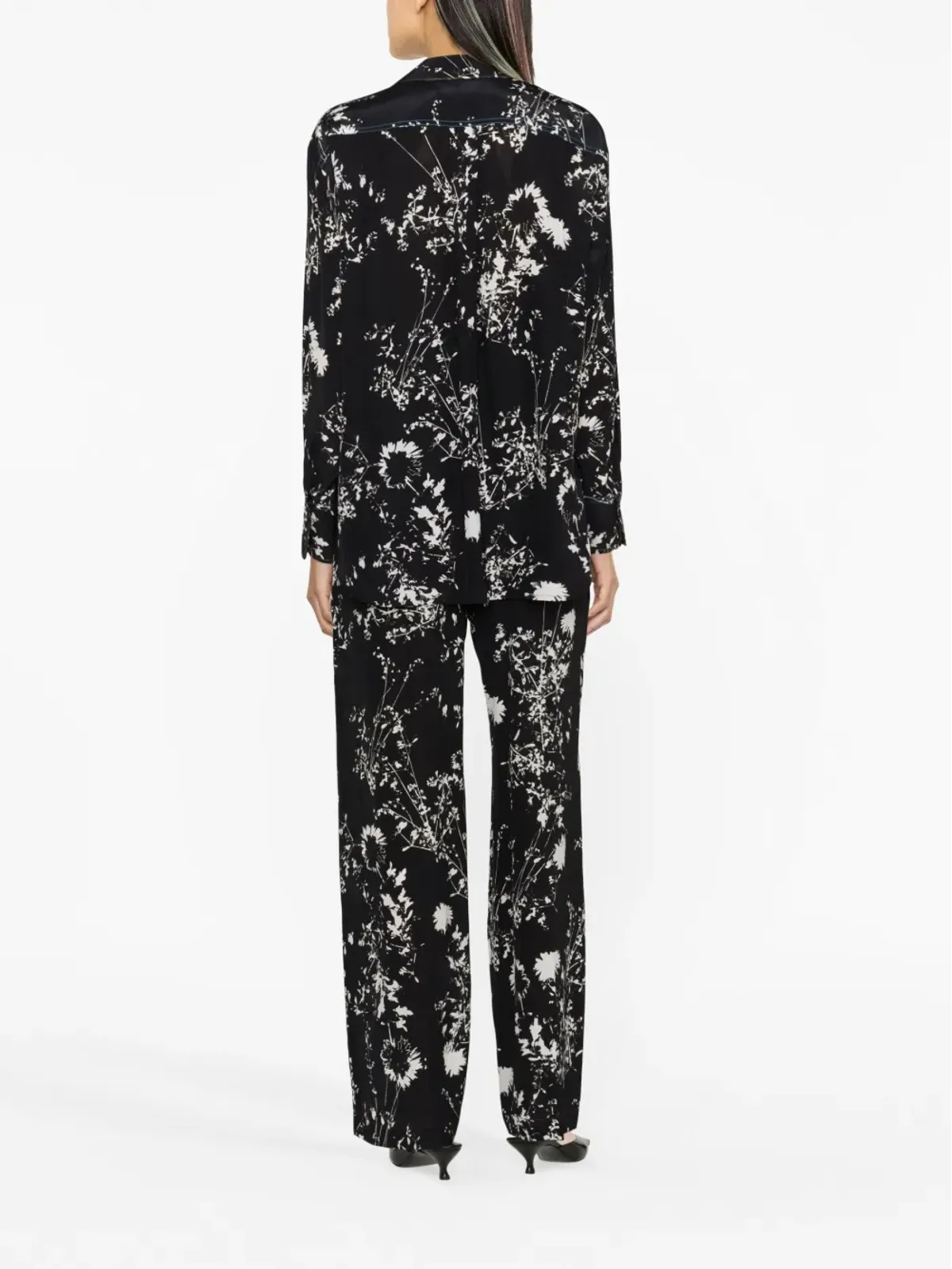 Victoria Beckham 花柄プリント シルクシャツ - ブラック - 画像3