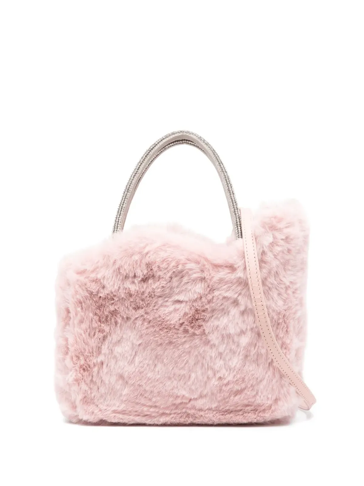 Le Silla マイクロ アイビー フェイクファー トートバッグ ピンク - 画像1
