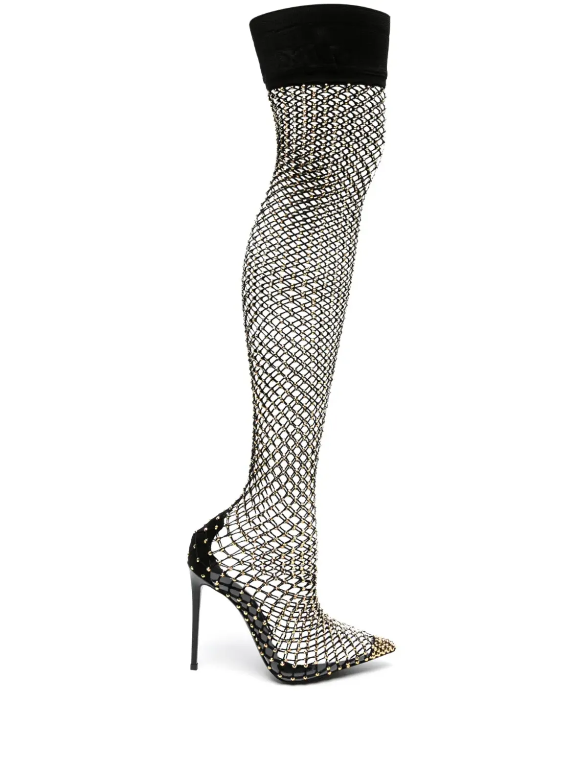 Le Silla Gilda 120mm ラインストーンフィッシュネット ブーツ - 画像1
