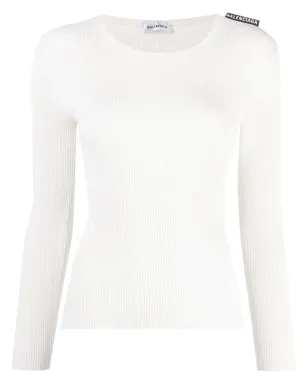 Balenciaga Pre-Owned リブニット長袖トップス - White - サムネイル1