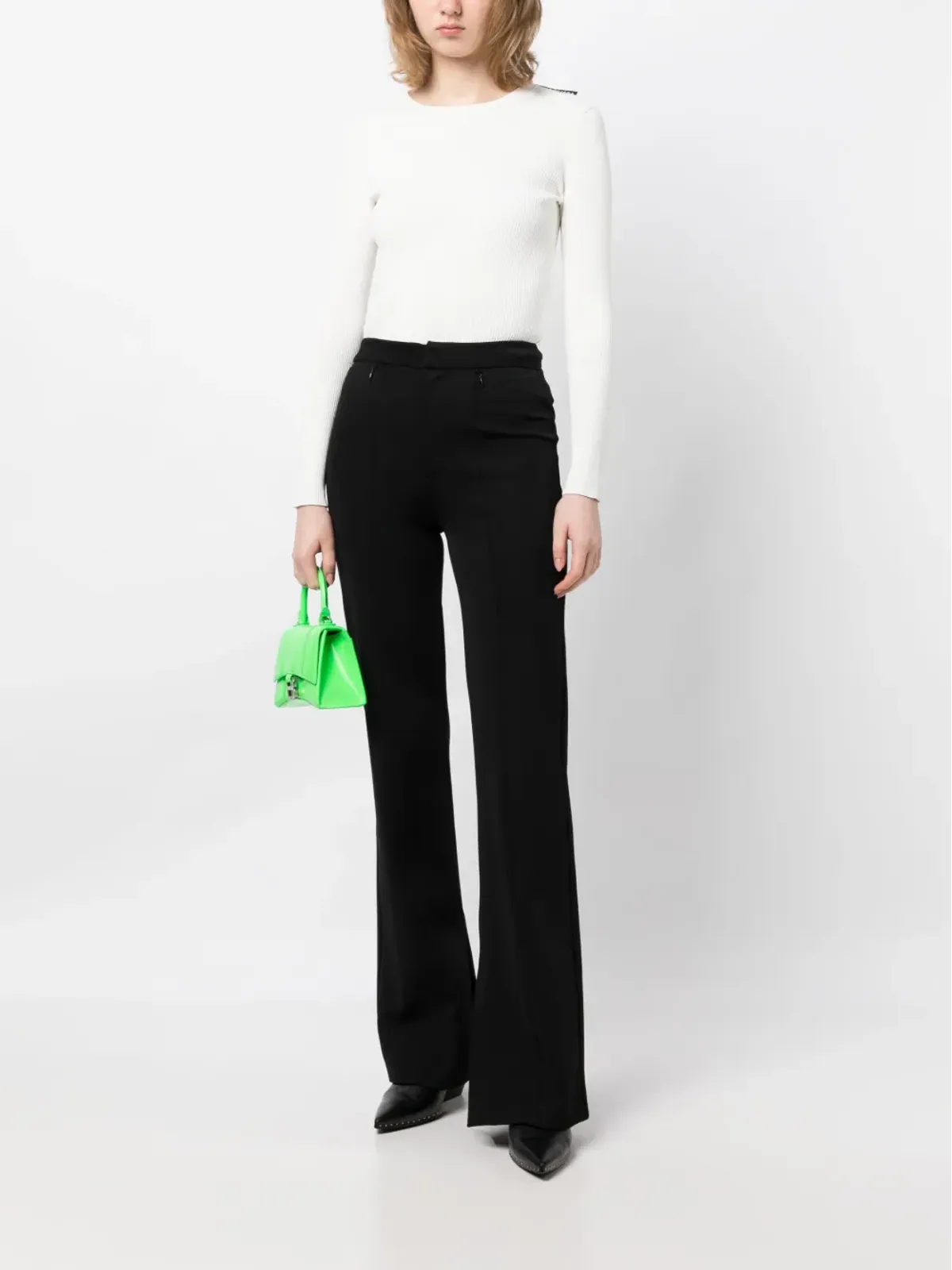 Balenciaga Pre-Owned リブニット長袖トップス - White - 画像2