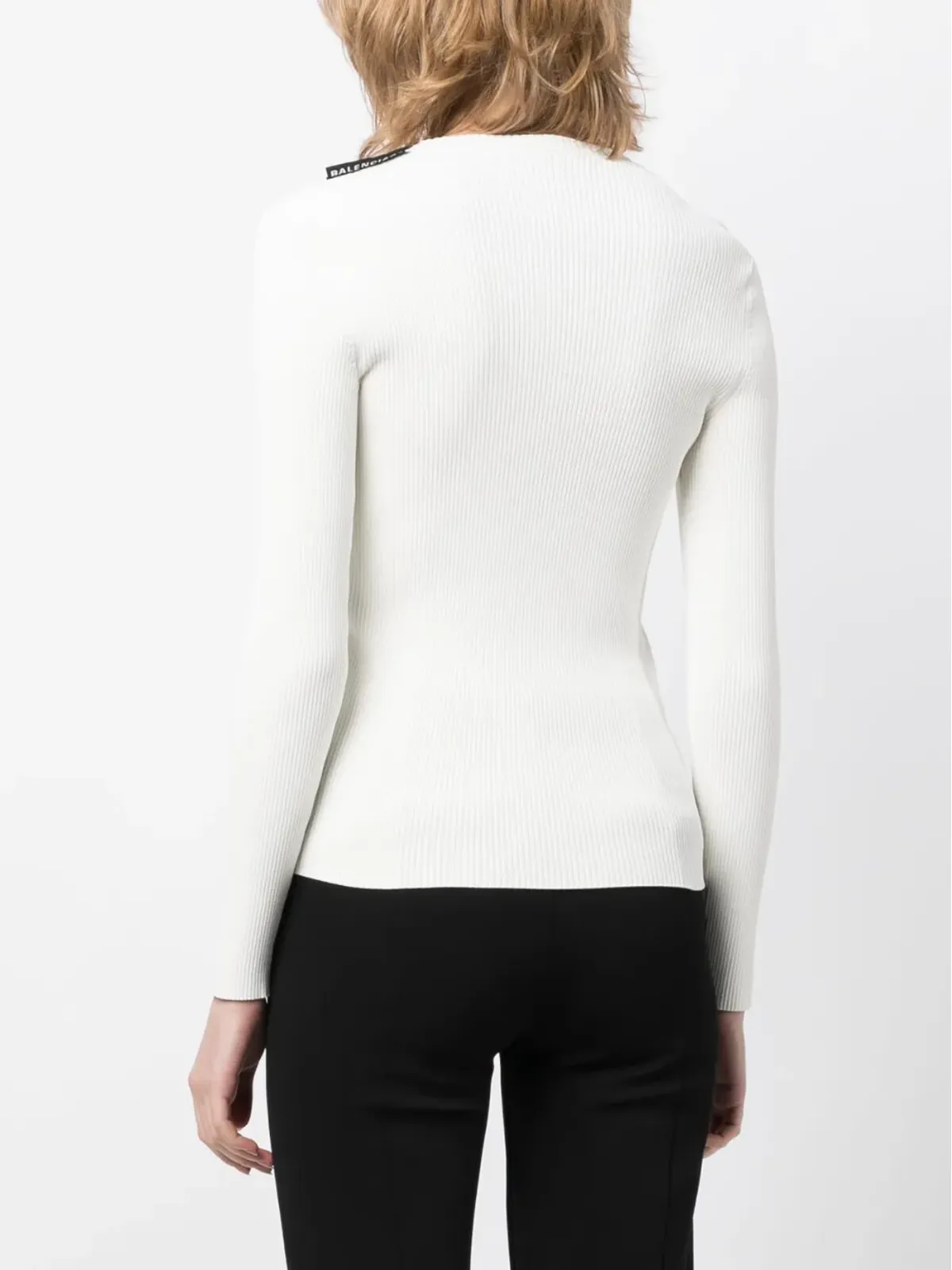 Balenciaga Pre-Owned リブニット長袖トップス - White - 画像4