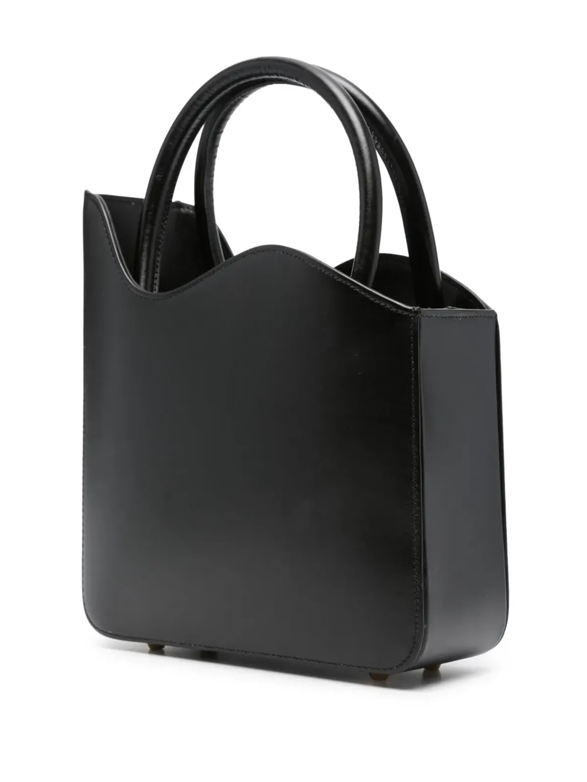 Le Silla アイビー ロゴプレート レザートートバッグ ブラック - 画像3