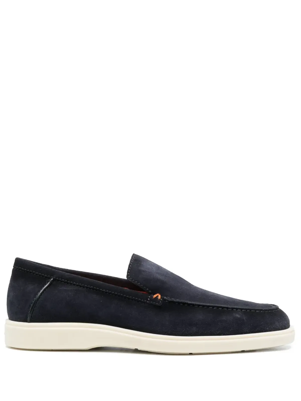 Santoni アーモンドトゥ スエード ローファー - ブルー - 画像1