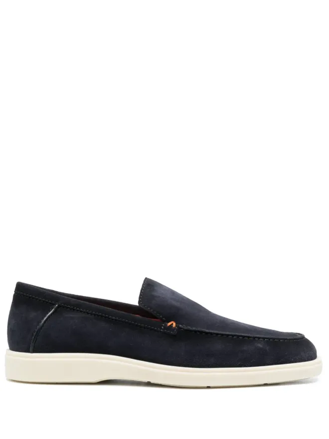 Santoni Santoni アーモンドトゥ スエード ローファー - ブルーの商品画像