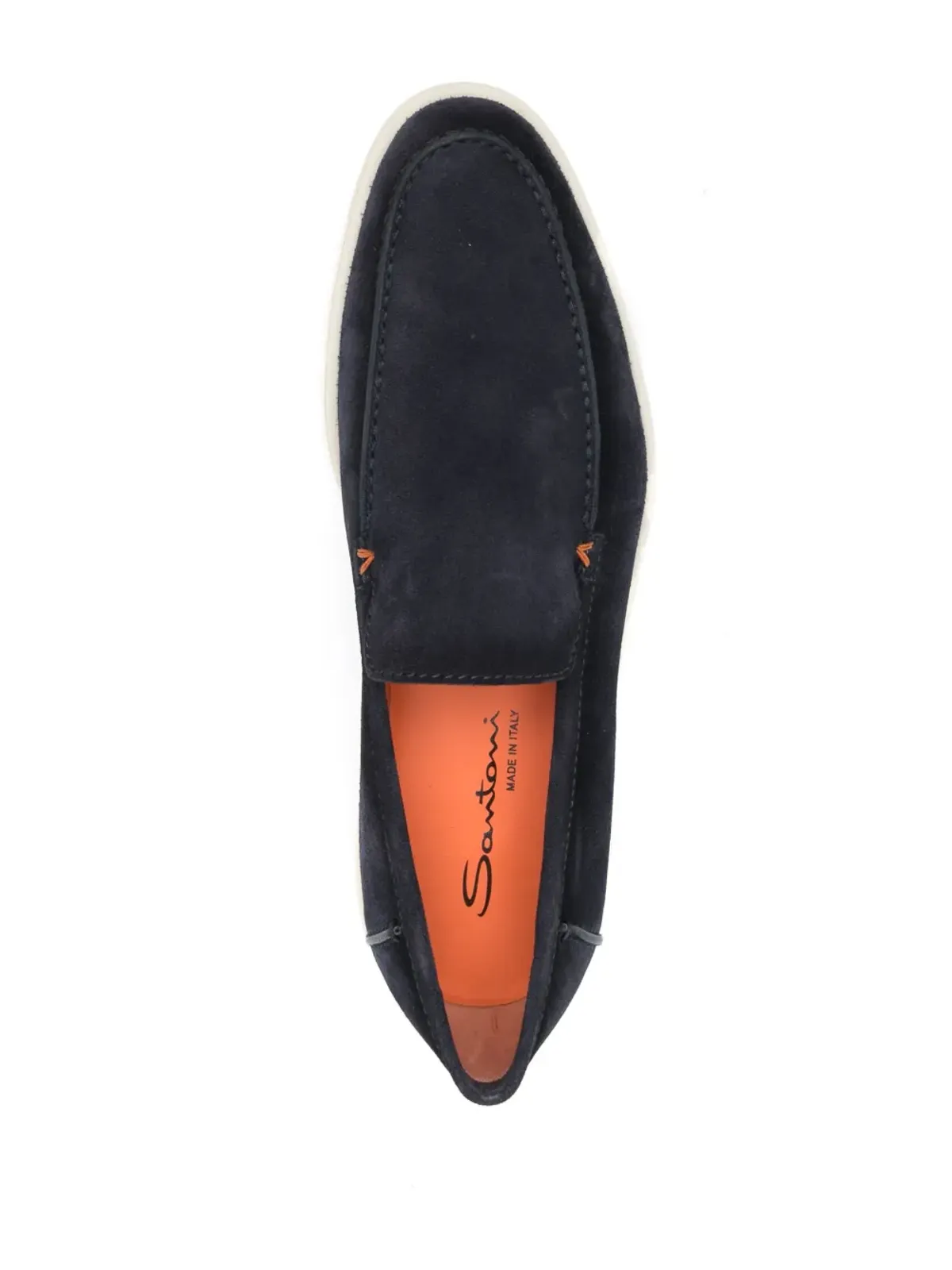 Santoni アーモンドトゥ スエード ローファー - ブルー - 画像4