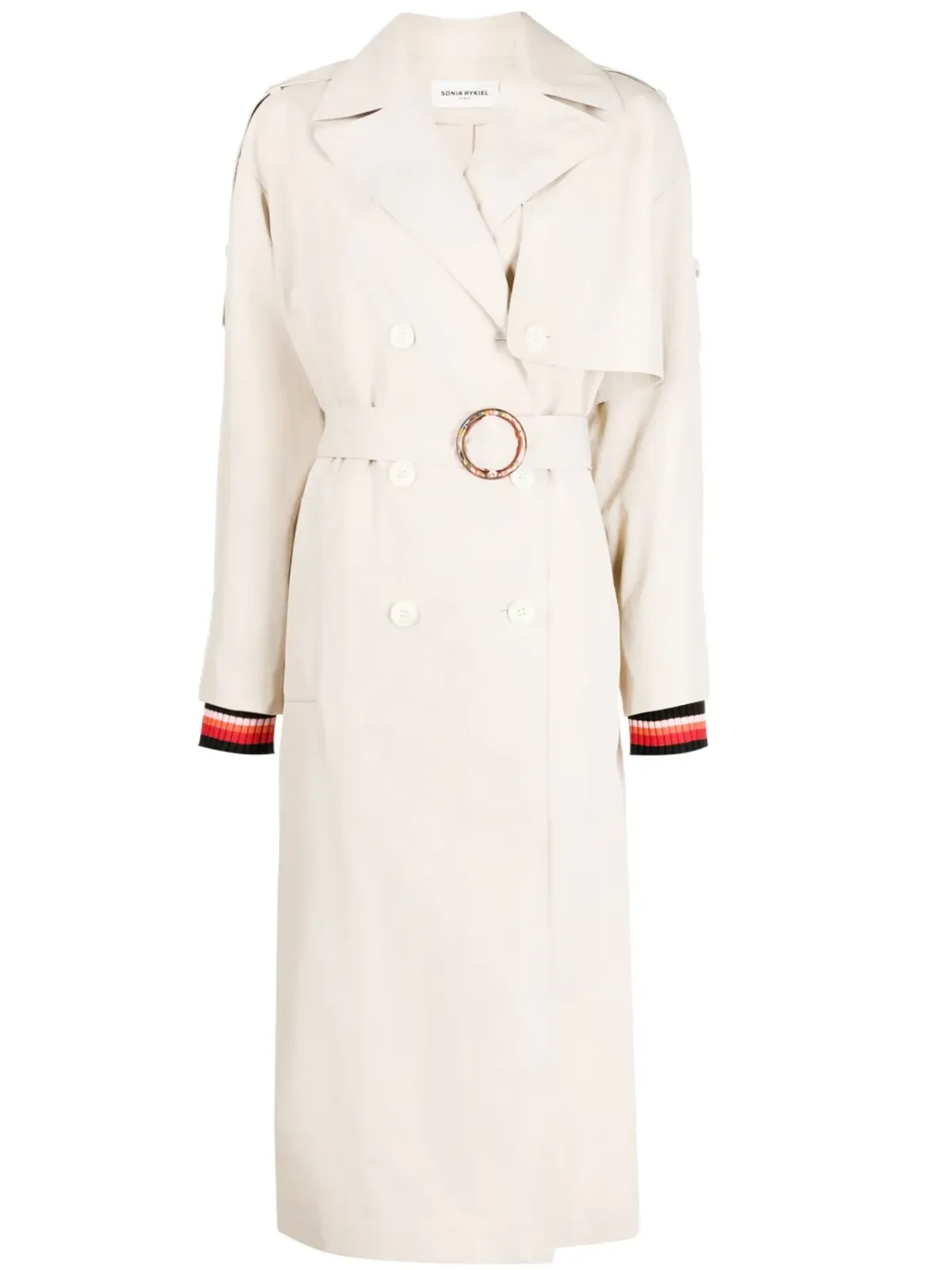 Sonia Rykiel ストライプディテール ベルト付き トレンチコート - 画像1