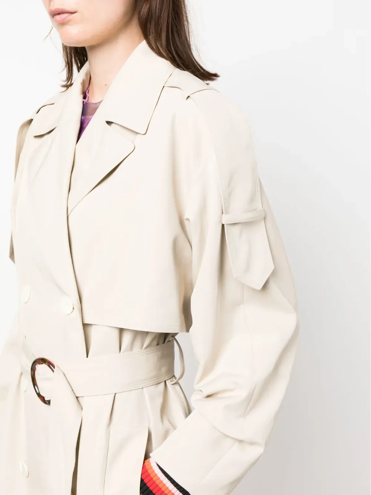 Sonia Rykiel ストライプディテール ベルト付き トレンチコート - 画像5