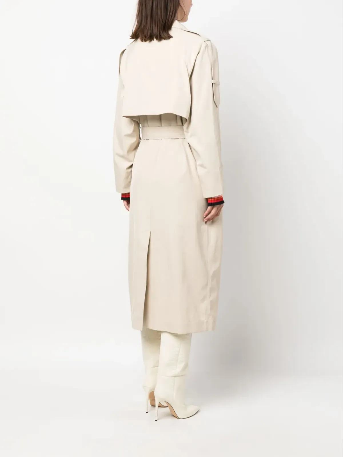 Sonia Rykiel ストライプディテール ベルト付き トレンチコート - 画像4