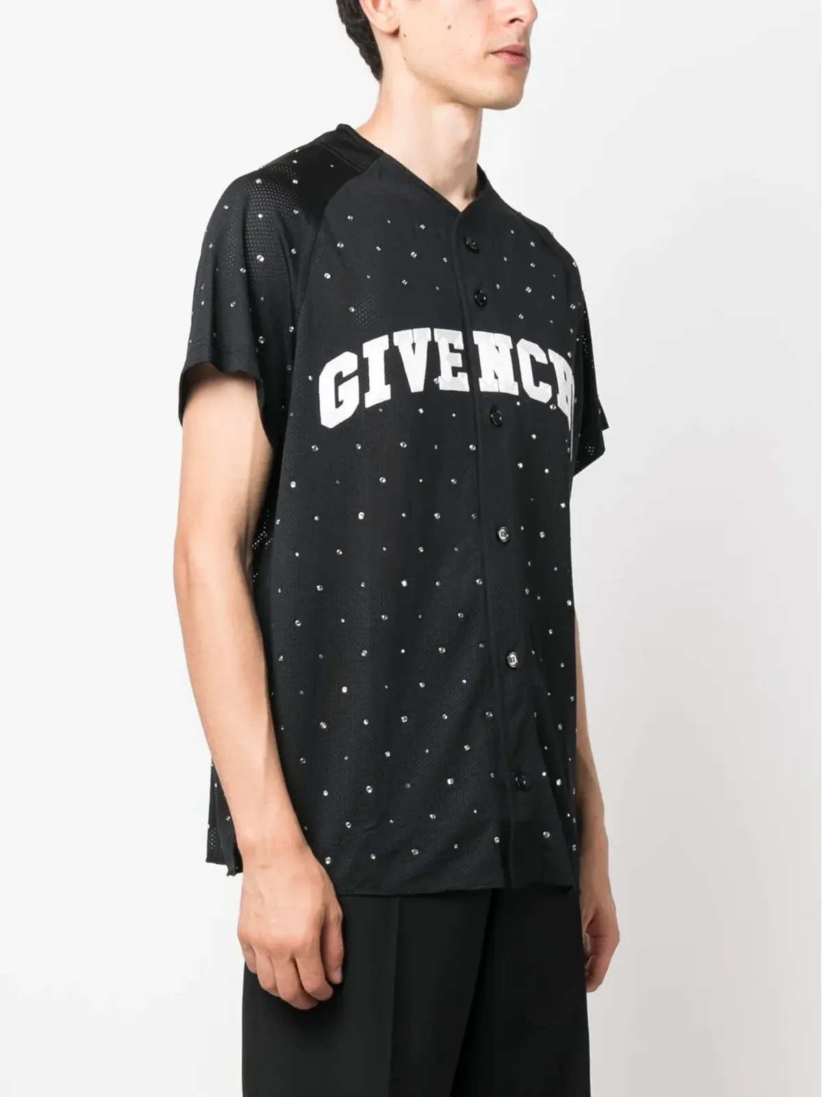 Givenchy スタッズ付きショートスリーブシャツ ブラック - 画像3