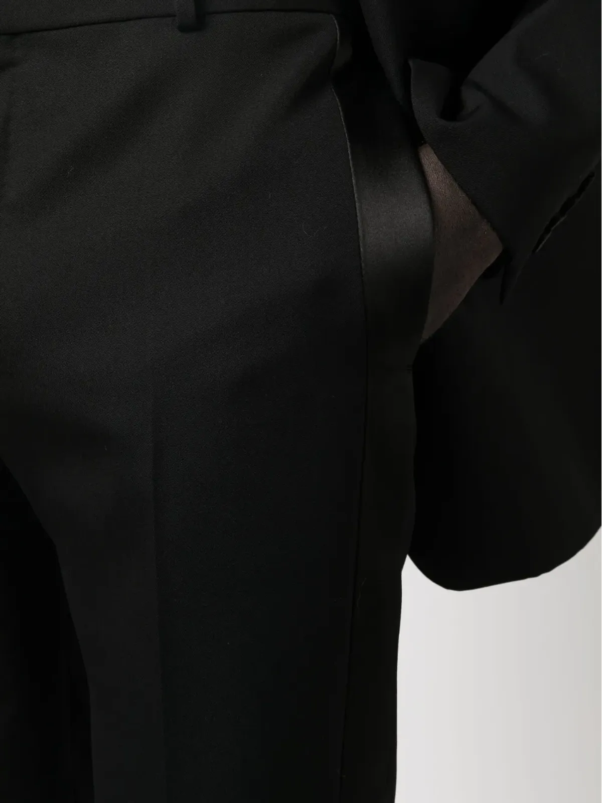 Alexander McQueen サテン装飾のテーラードパンツ ブラック - 画像5