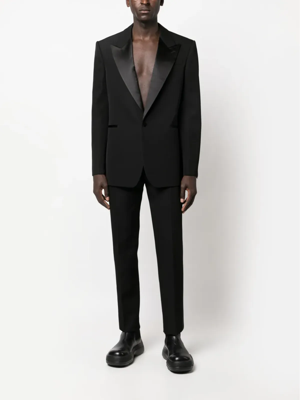 Alexander McQueen サテン装飾のテーラードパンツ ブラック - 画像2