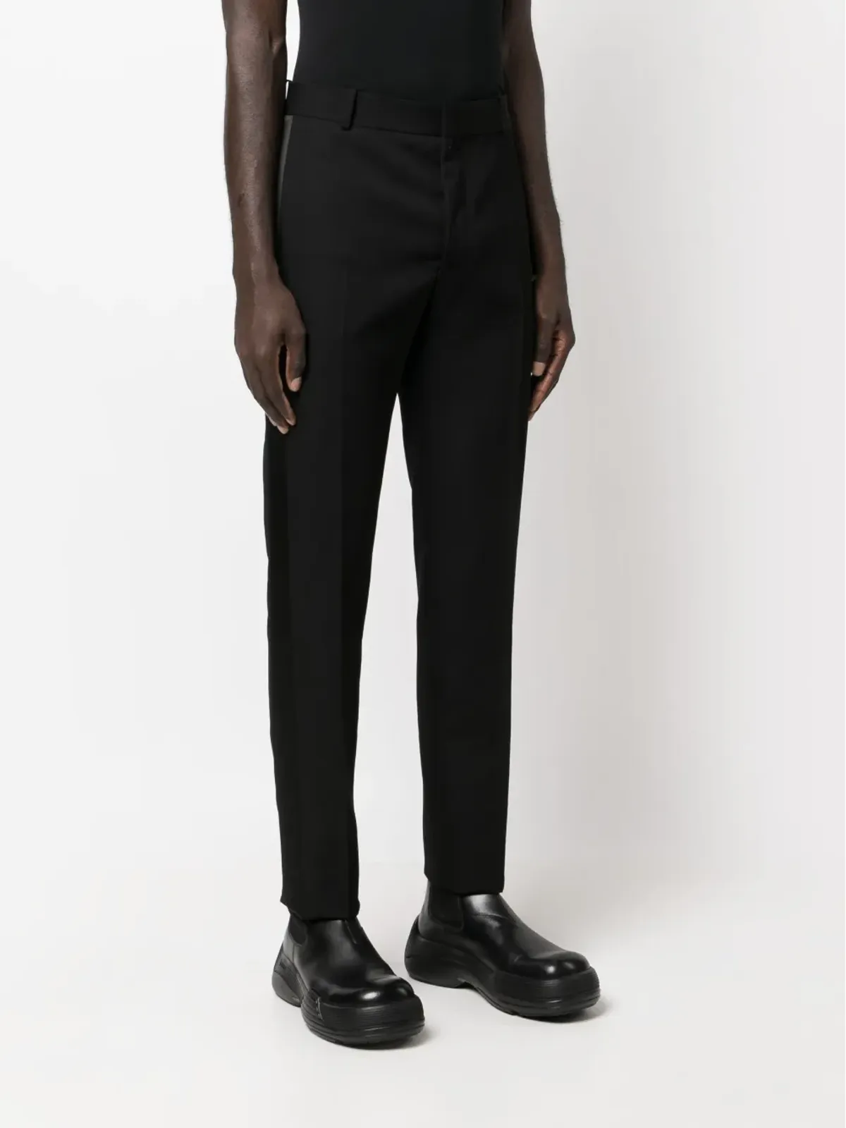 Alexander McQueen サテン装飾のテーラードパンツ ブラック - 画像3