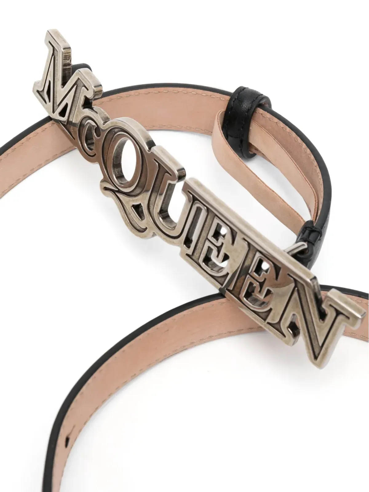 Alexander McQueen ロゴプレート レザーベルト - 画像2