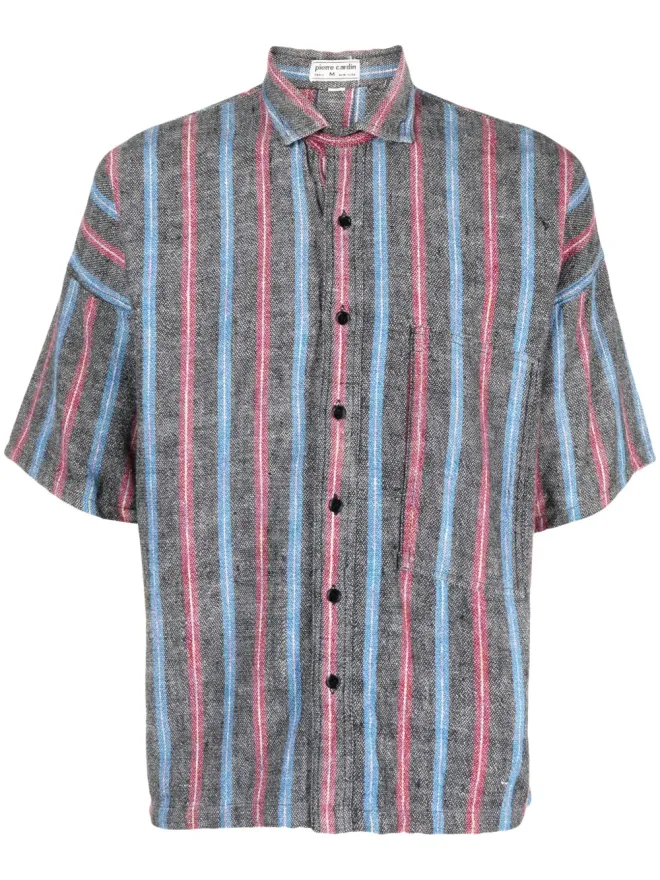 Pierre Cardin Pre-Owned Pierre Cardin Pre-Owned ヴィンテージ1980年代ストライプ綿ポロシャツ（レッド）の商品画像