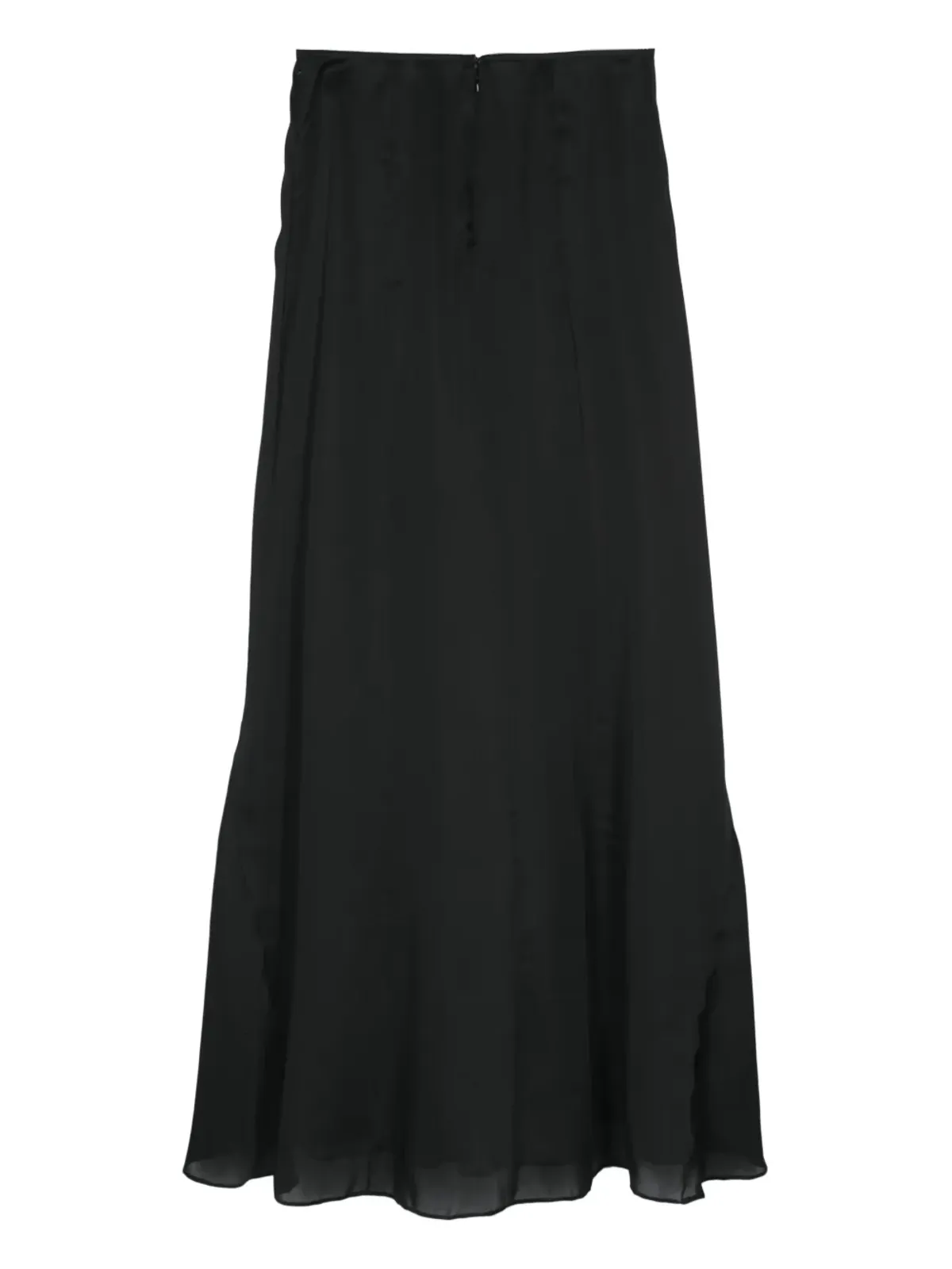 Giorgio Armani Pre-Owned 2000s ドレープパネル シルク マキシスカート - ブラック - 画像2