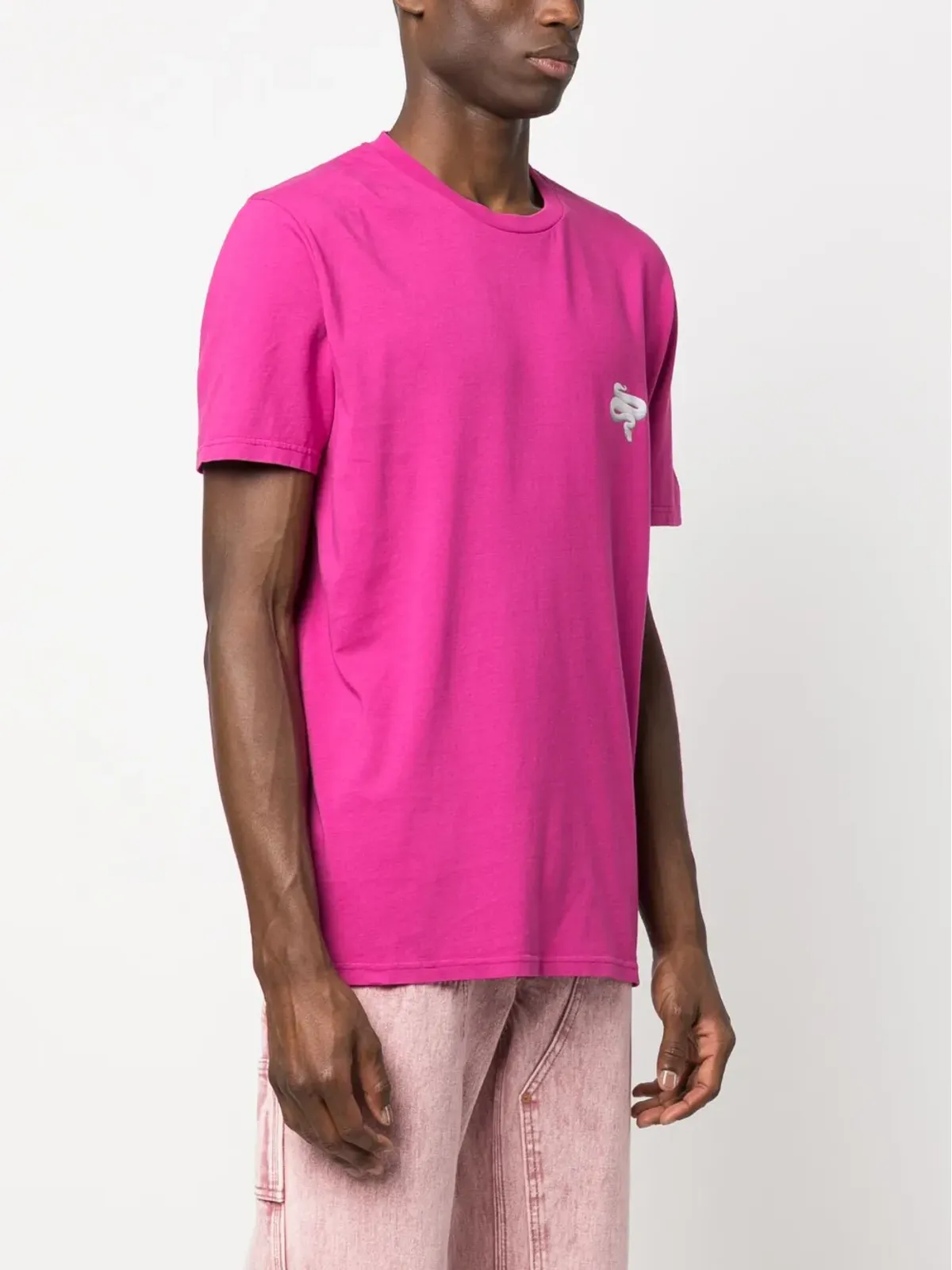LES HOMMES 蛇柄コットンTシャツ - 画像4