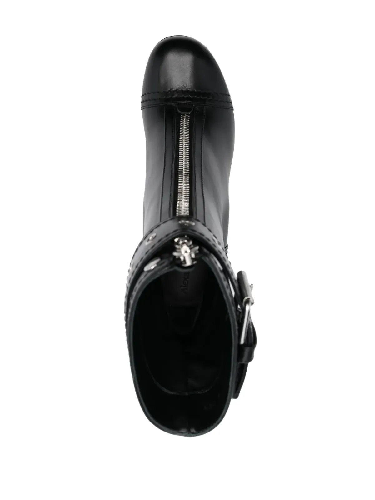 Alexander McQueen バックルディテール レザーブーツ - 画像4