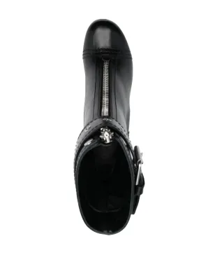 Alexander McQueen バックルディテール レザーブーツ - サムネイル4
