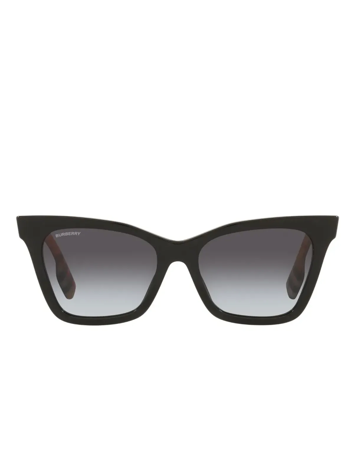 Burberry Eyewear チェック柄ディテール オーバーサイズフレームサングラス - ブラック - 画像1