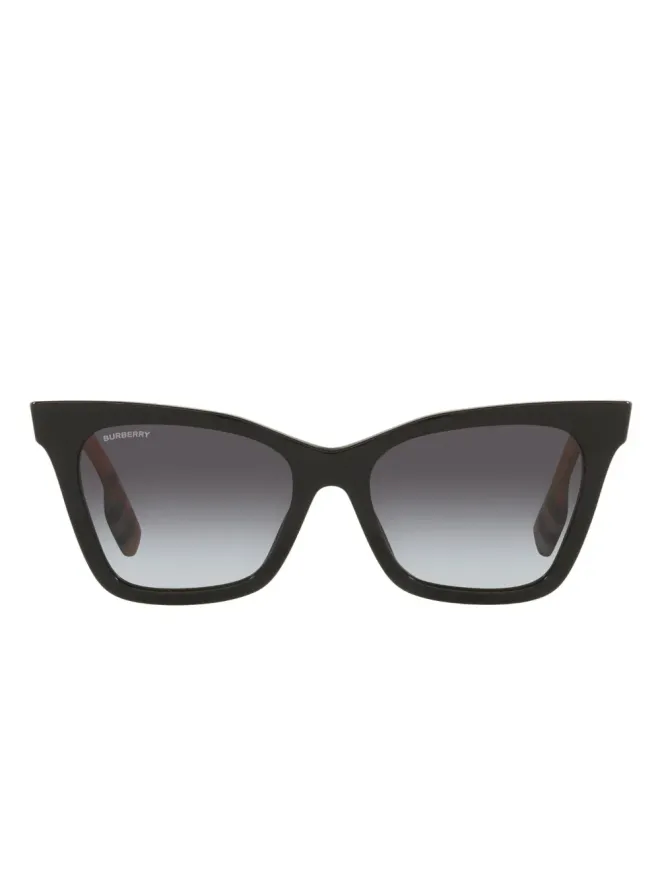 Burberry Eyewear Burberry Eyewear チェック柄ディテール オーバーサイズフレームサングラス - ブラックの商品画像