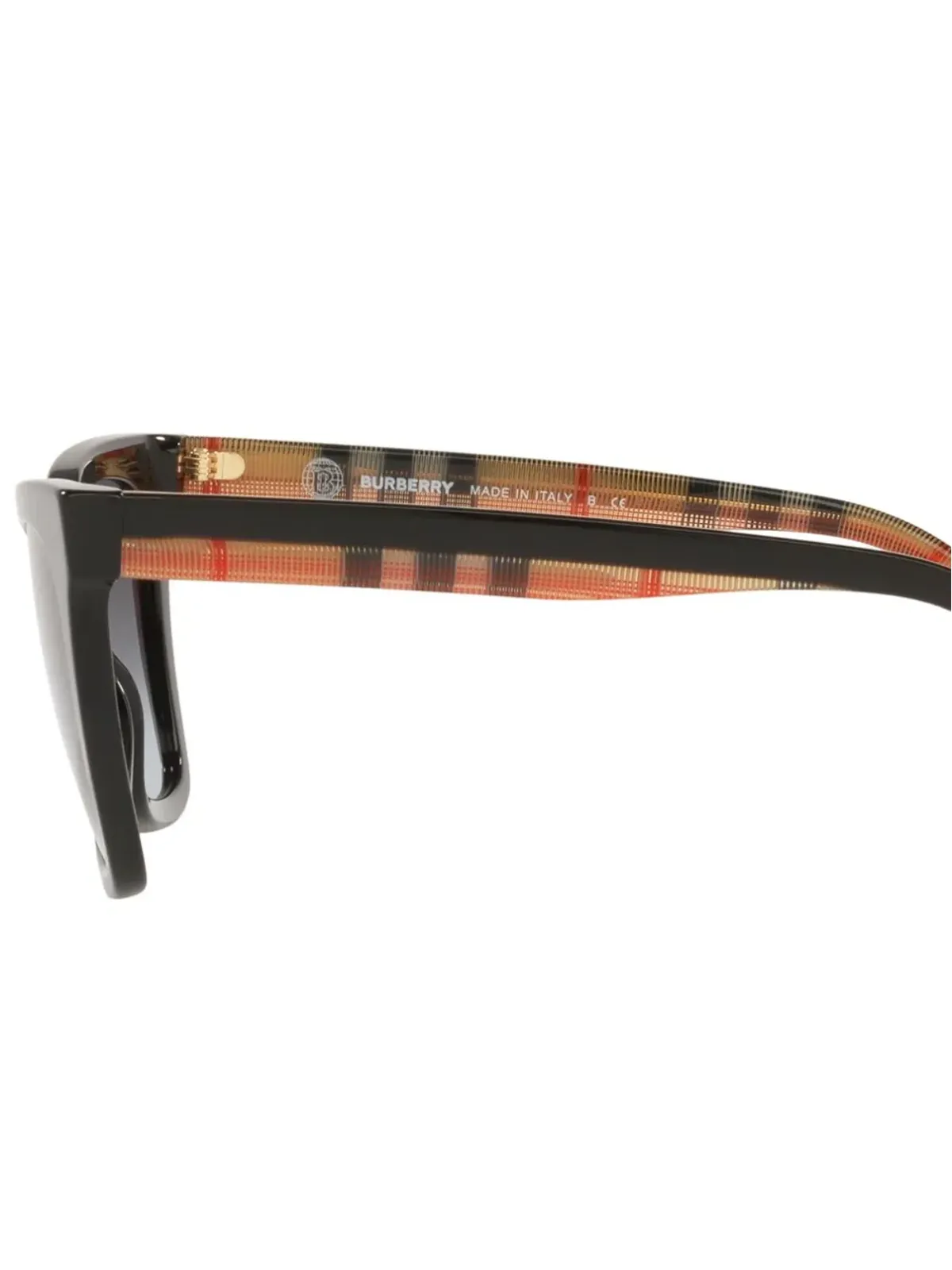 Burberry Eyewear チェック柄ディテール オーバーサイズフレームサングラス - ブラック - 画像3