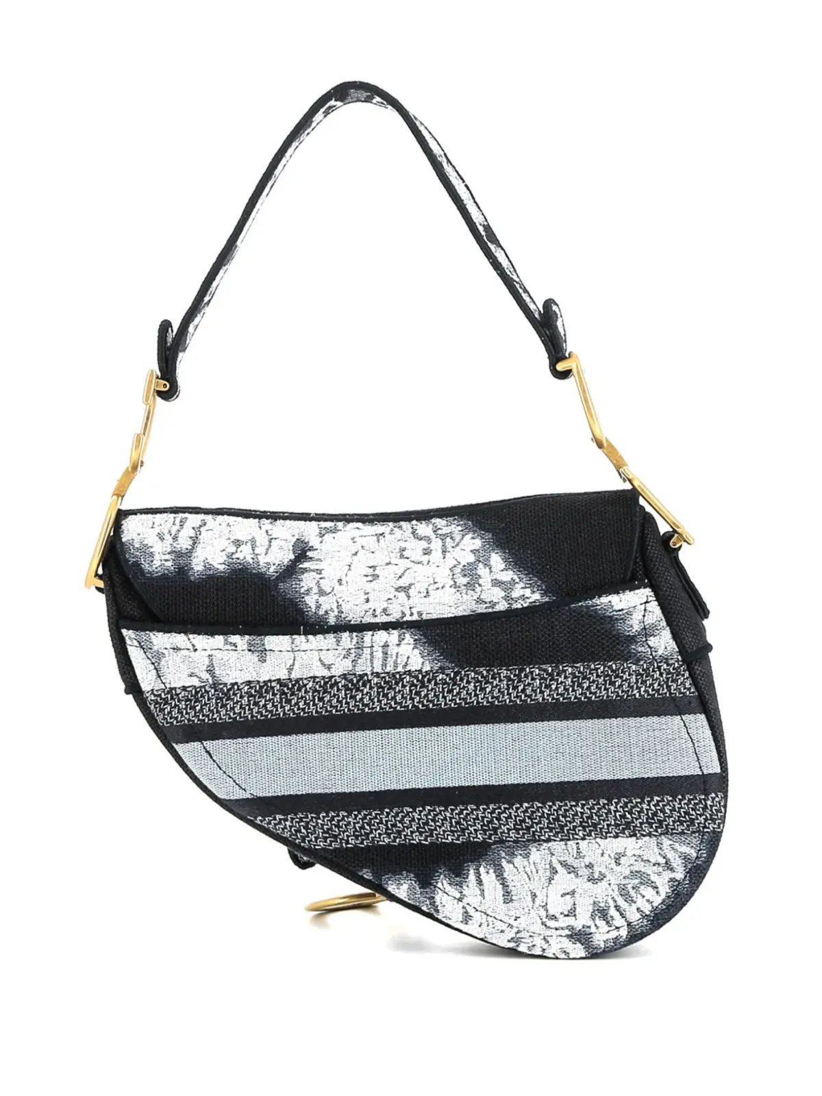 Christian Dior ビンテージ サドルキャンバス ハンドバッグ - ブルー - 画像2