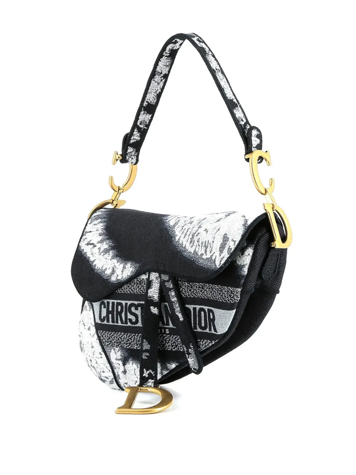 Christian Dior ビンテージ サドルキャンバス ハンドバッグ - ブルー - 画像4
