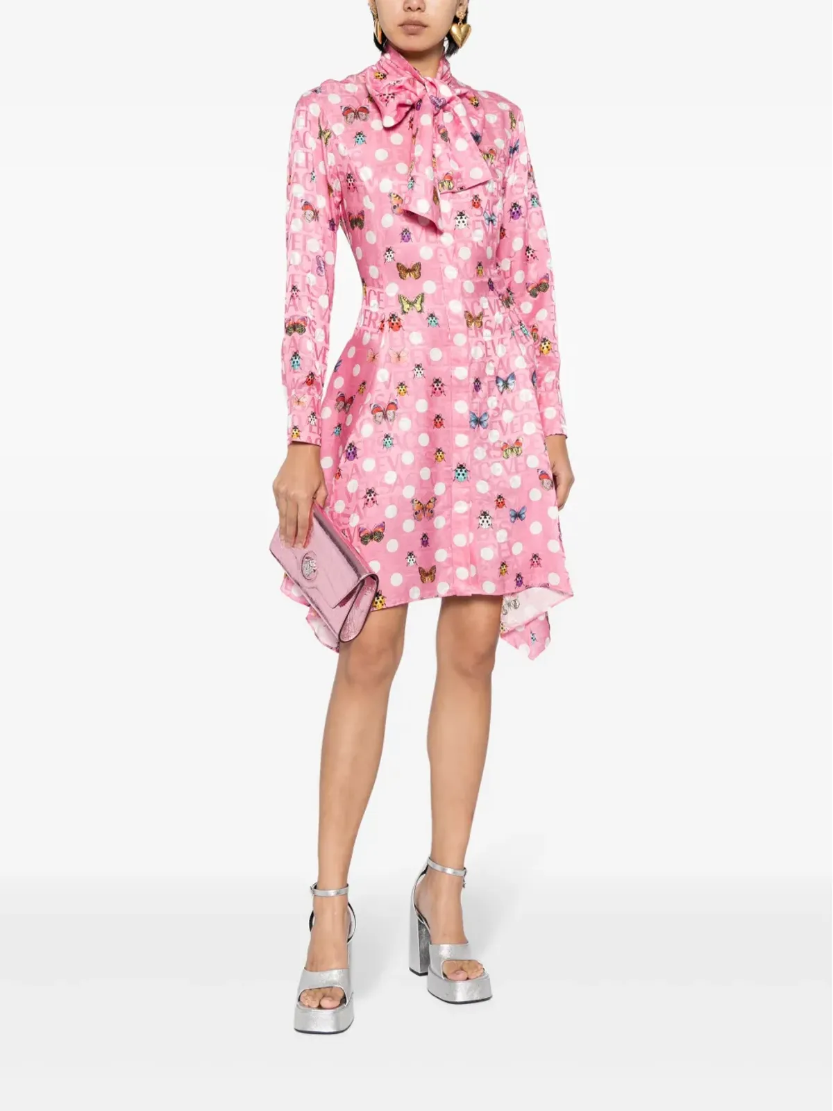 Versace 蝶とテントウムシ柄のショートドレス - 画像2