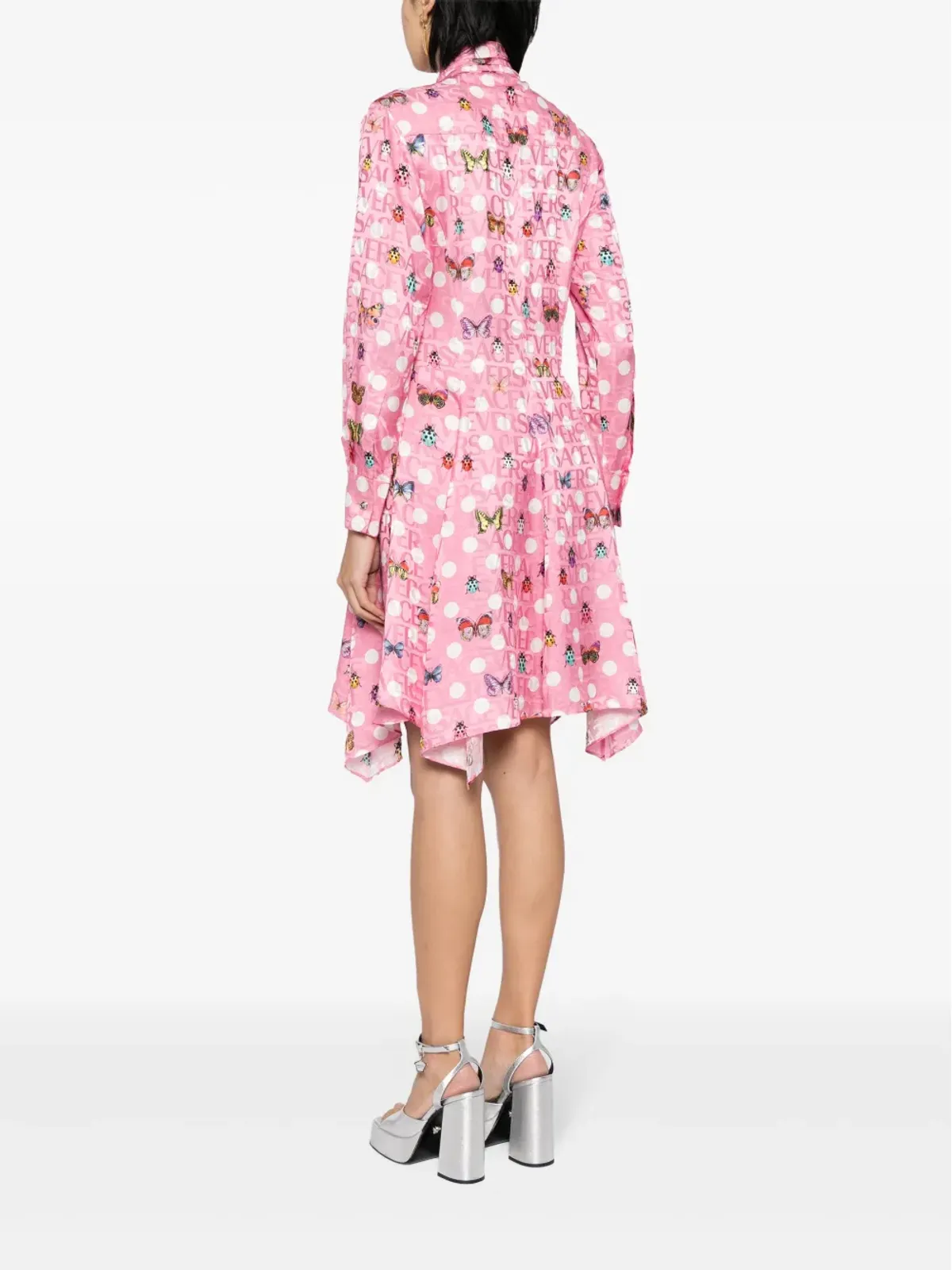Versace 蝶とテントウムシ柄のショートドレス - 画像4