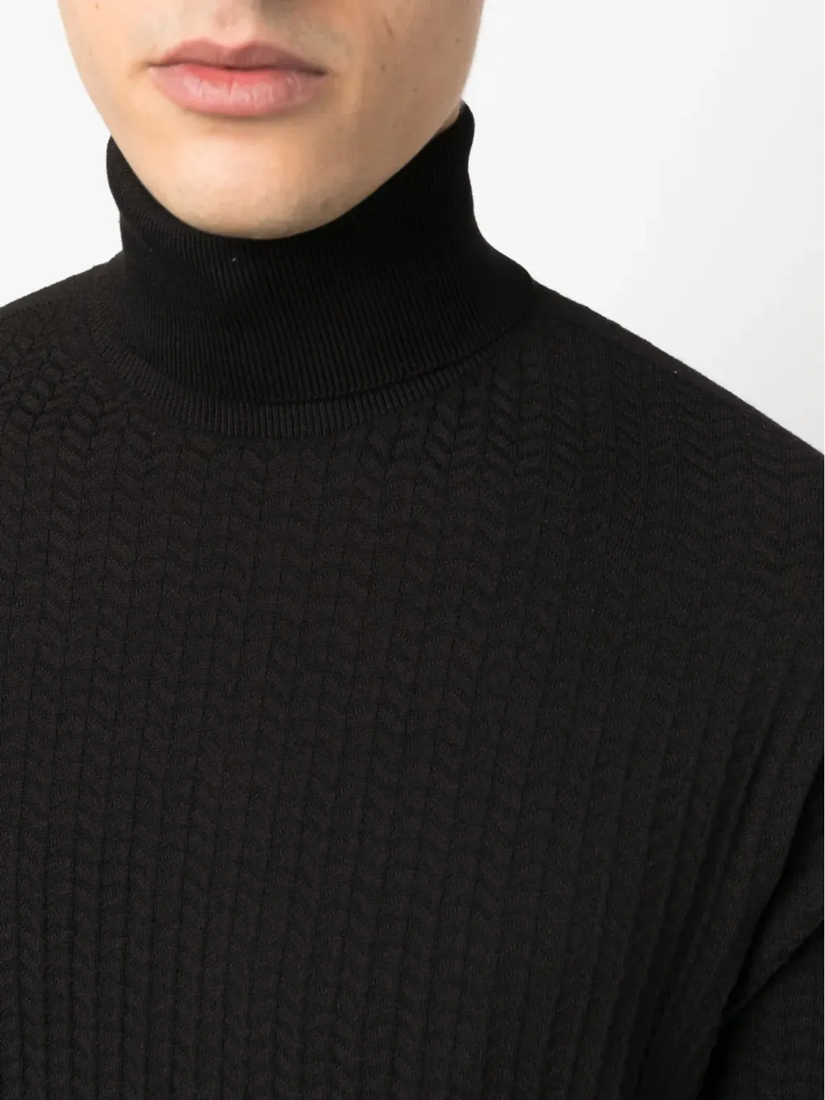 Giorgio Armani ロールネック インターシャ ニット ジャンパー - 画像5