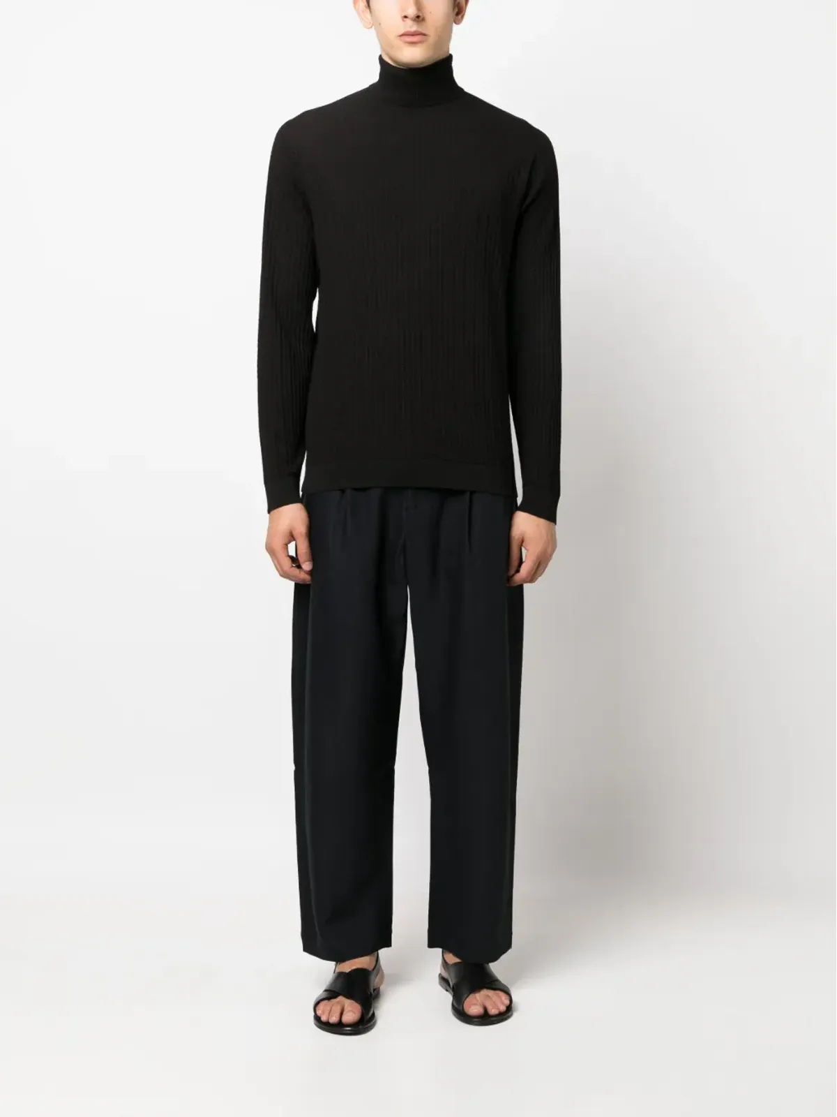 Giorgio Armani ロールネック インターシャ ニット ジャンパー - 画像2