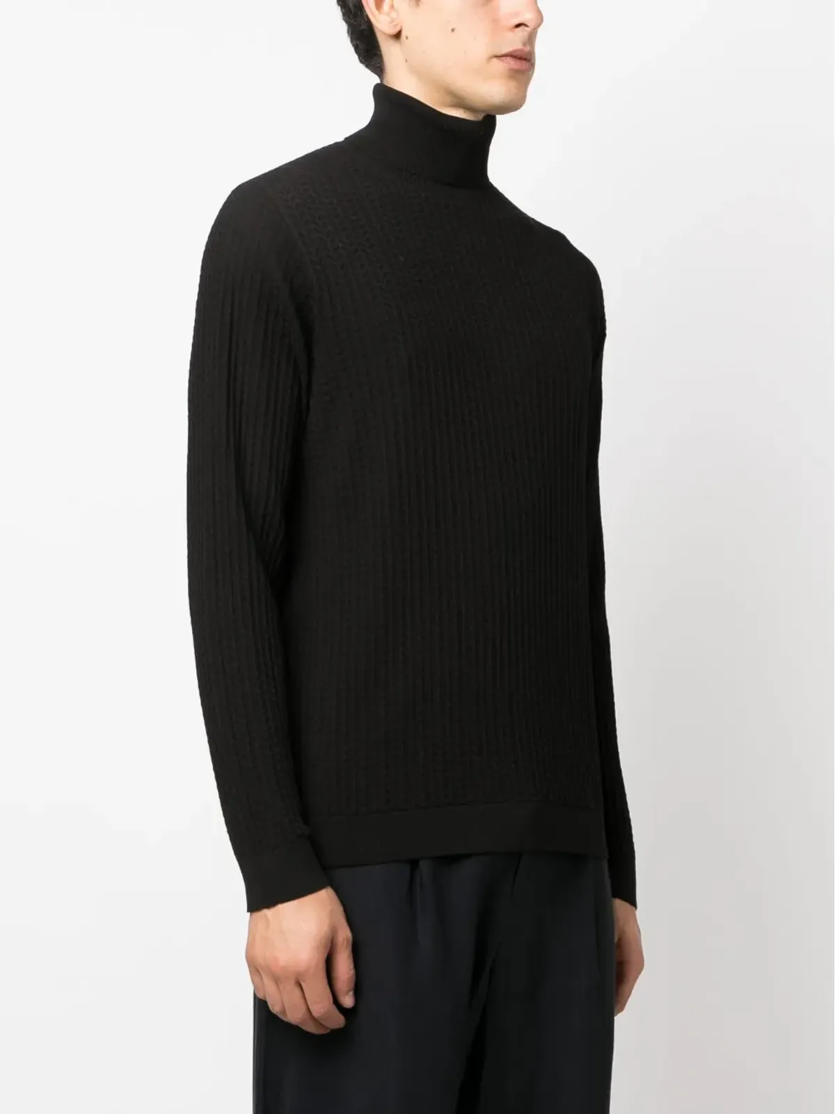 Giorgio Armani ロールネック インターシャ ニット ジャンパー - 画像3