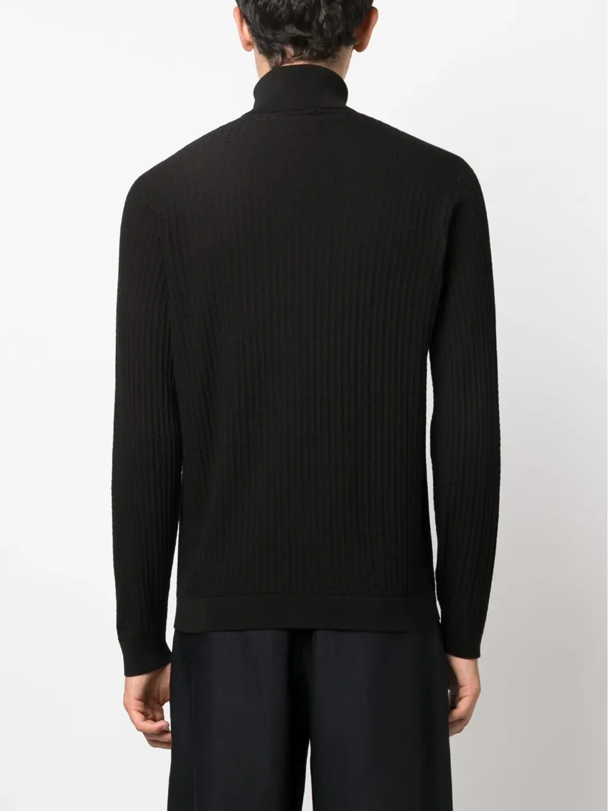 Giorgio Armani ロールネック インターシャ ニット ジャンパー - 画像4