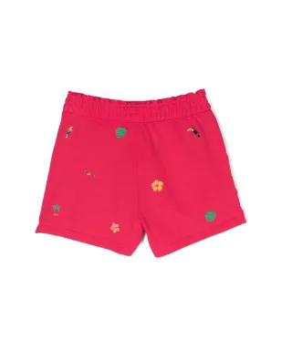 POLO RALPH LAUREN KIDS モチーフ刺繍入り コットン トラックショーツ（ピンク） - サムネイル2