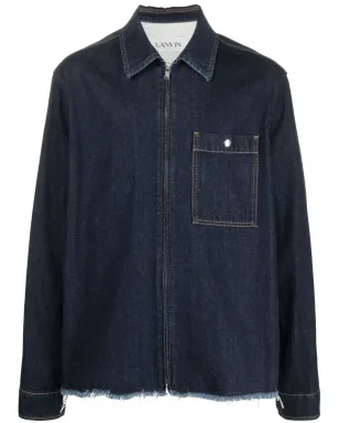 Lanvin ネイビー ロー・カット ジップアップ デニムジャケット - サムネイル1