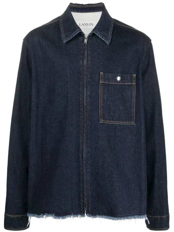 Lanvin Lanvin ネイビー ロー・カット ジップアップ デニムジャケットの商品画像