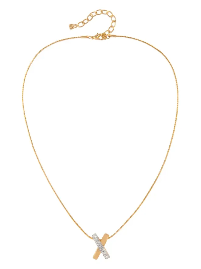 Nina Ricci Pre-Owned Nina Ricci Pre-Owned 1980s X pendant necklace - Goldの商品画像