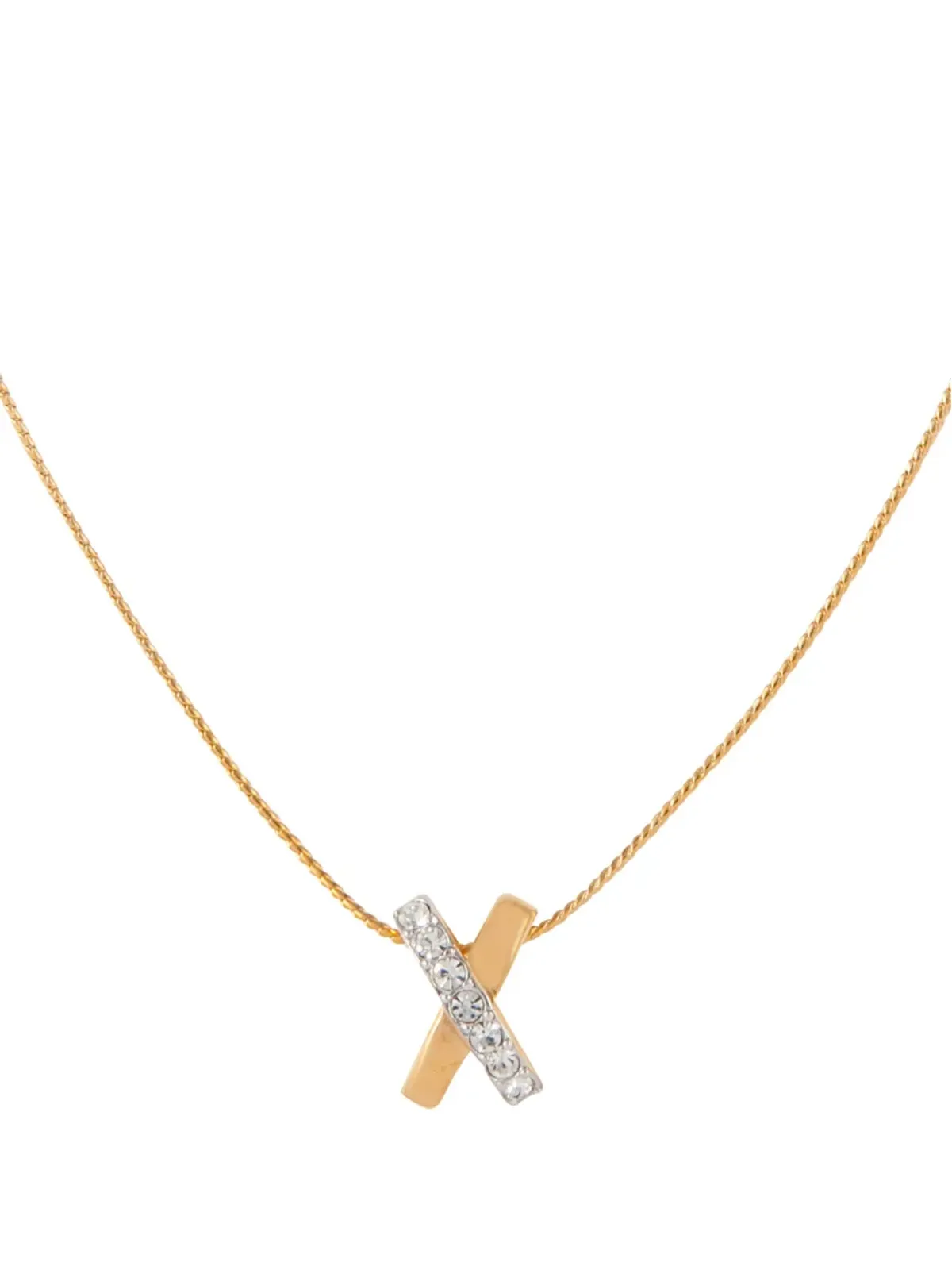 Nina Ricci Pre-Owned 1980s X pendant necklace - Gold - 画像2
