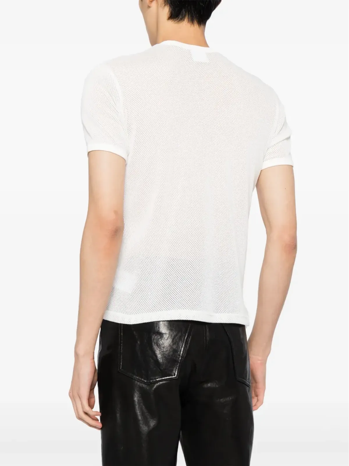 Courrèges ロゴ刺繍入り パンチングコットンTシャツ - ホワイト - 画像4