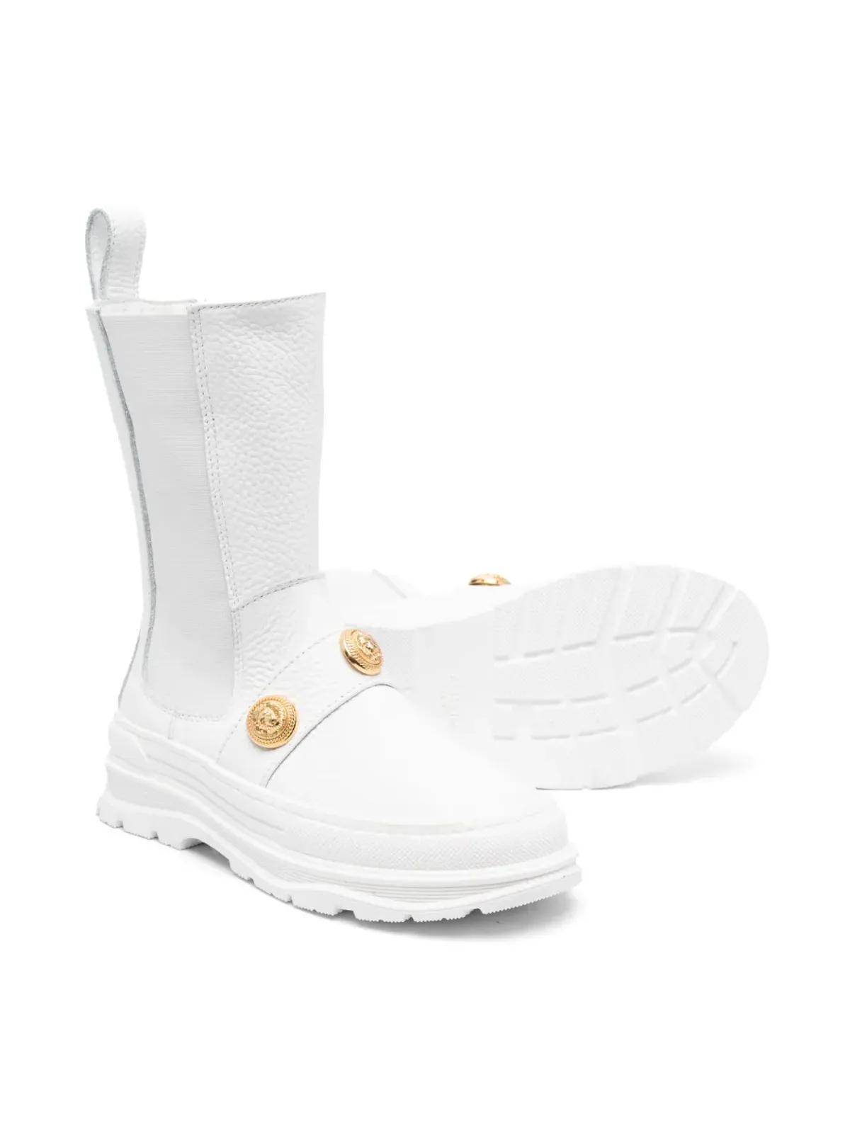 Balmain Kids スタッズ付きレザーブーツ - 画像2