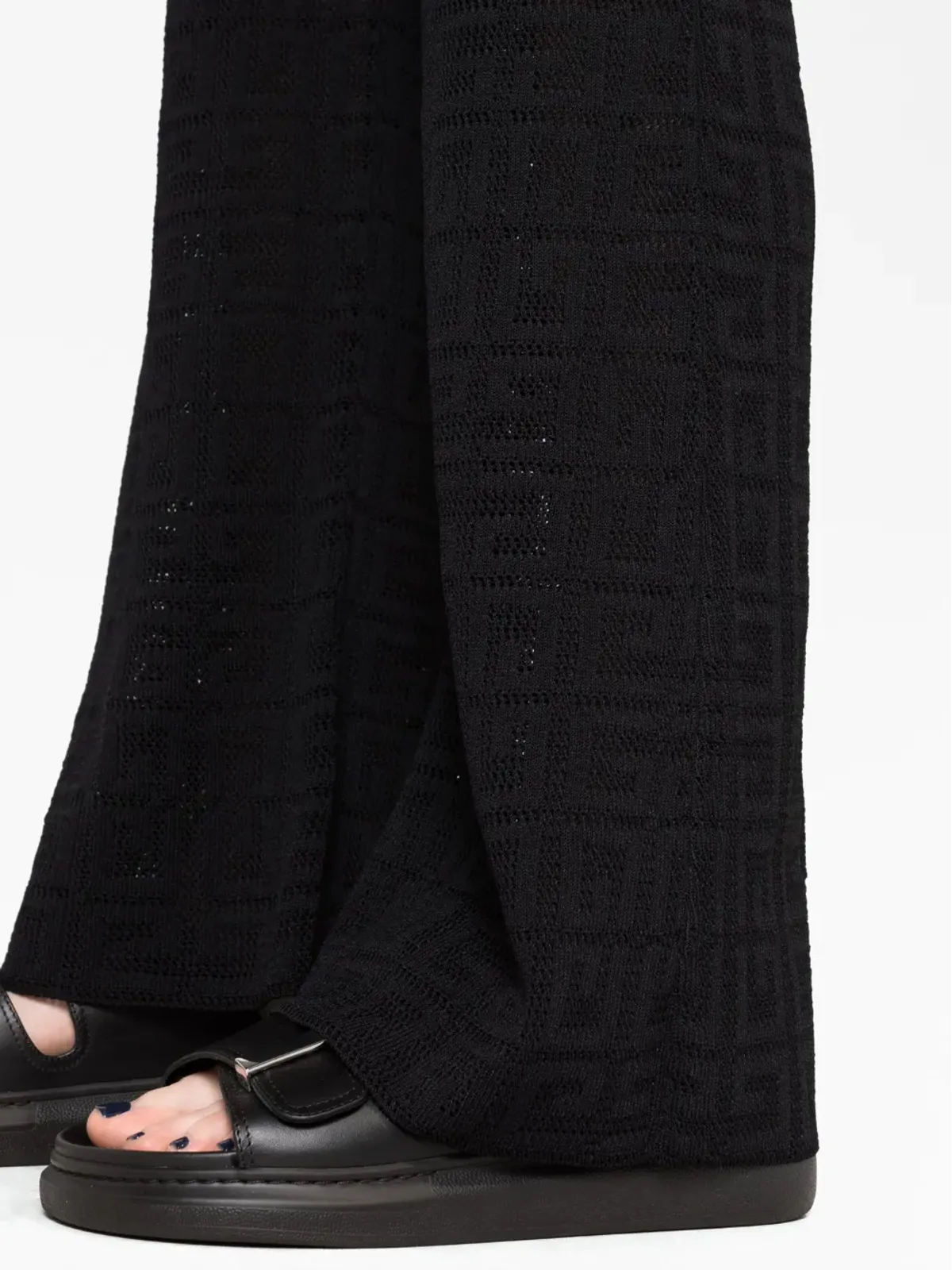 Givenchy ロゴ入りインターシャニット フレアパンツ - 画像3