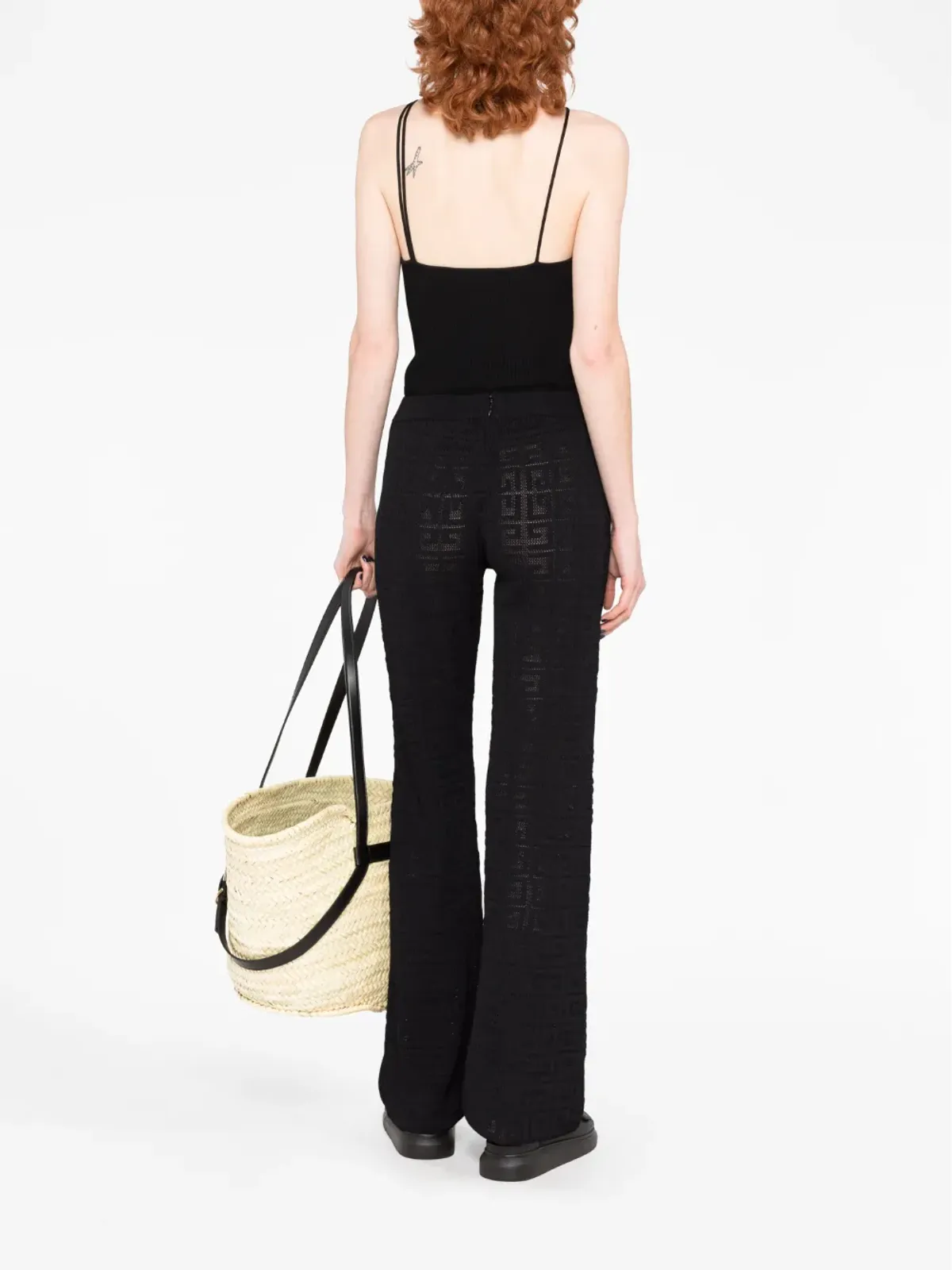 Givenchy ロゴ入りインターシャニット フレアパンツ - 画像4